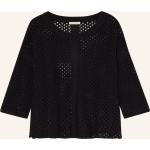 Schwarze Lilienfels V-Ausschnitt Kaschmir-Pullover aus Wolle für Damen Größe S 