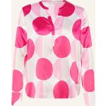 Pinke Langärmelige Lilienfels Tunika-Blusen aus Seide für Damen Größe S 