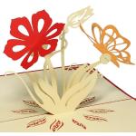 Rote Glückwunschkarten mit Insekten-Motiv aus Papier zum Muttertag 