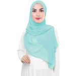 Türkise Hijabs mit Glitzer aus Chiffon für Damen Einheitsgröße 