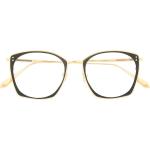 Goldene Linda Farrow Rechteckige Damenbrillengestelle aus Acetat 