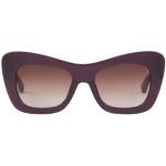 Reduzierte Violette Cateye Sonnenbrillen aus Metall für Damen 