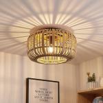 Reduzierte Landhausstil Lindby Deckenleuchten & Deckenlampen aus Holz E27 