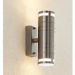 Reduzierte Graue Minimalistische Lindby Außenwandleuchten & Außenwandlampen aus Edelstahl GU10 