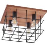 Reduzierte Schwarze Vintage Käfig-Lampen aus Holz 