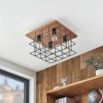 Schwarze Vintage Lindby Käfig-Lampen aus Holz 