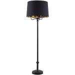 Schwarze Vintage Lindby Retro Stehlampen aus Textil E14 
