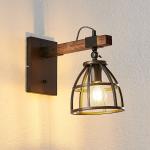 Reduzierte Schwarze Landhausstil Lindby Rechteckige Wandlampen & Wandleuchten aus Holz 