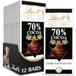 Lindt Excellence Dark Chocolate 70% Cocoa, 3.5-Ounce Packages (Pack of 12) by Lindt