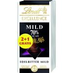 Lindt Excellence Mild 70%, 100 g - 175 Jahre Jubiläumsedition (2 + 1 gratis)