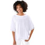 Weiße 3/4-ärmelige Linea Tesini Tunika-Blusen aus Viskose für Damen Größe XS 