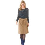 Kamelbraune Unifarbene Linea Tesini Midi Cordröcke aus Baumwolle für Damen Größe XL 