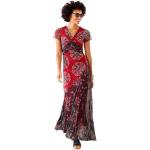 Bunte Kurzärmelige Linea Tesini Maxi V-Ausschnitt Sommerkleider aus Polyester für Damen Größe XS 