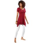 Karminrote Unifarbene Kurzärmelige Linea Tesini Rundhals-Ausschnitt T-Shirts aus Baumwolle für Damen Größe XS 1-teilig 