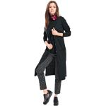 Schwarze Unifarbene Linea Tesini Longstrickjacken aus Baumwolle ohne Kragen für Damen Größe XS 