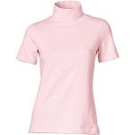 Rosa Unifarbene Kurzärmelige Linea Tesini Rollkragen T-Shirts aus Baumwolle für Damen Größe XS 1-teilig 