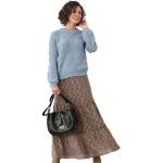 Hellblaue Unifarbene Langärmelige Linea Tesini Rundhals-Ausschnitt Wollpullover aus Polyamid für Damen Größe XS 