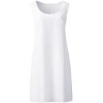 Weiße Unifarbene Ärmellose Linea Tesini Midi Rundhals-Ausschnitt Midikleider & knielange Kleider mit Reißverschluss aus Leinen für Damen Größe XS 