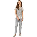 Graue Kurzärmelige Linea Tesini Rundhals-Ausschnitt T-Shirts aus Spitze für Damen Größe XS 1-teilig 