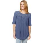 Blaue Unifarbene Kurzärmelige Linea Tesini Rundhals-Ausschnitt T-Shirts aus Baumwolle für Damen Größe XS 1-teilig 