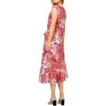 Rote Blumenmuster Linea Tesini Asymmetrische Asymmetrische Kleider mit Volants aus Polyester für Damen Größe S für den für den Sommer 