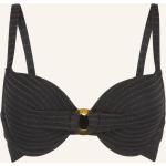 Schwarze Lingadore Bikini-Tops Metallic mit Bügel für Damen Größe L Große Größen 