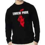 Schwarze Langärmelige Linkin Park Herrenbandshirts aus Baumwolle Größe S 