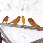 12 cm Deko-Vögel für den Garten mit Tiermotiv aus Holz rostfrei 