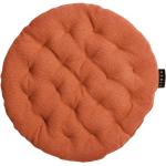 Reduzierte Orange Gesteppte Linum Pepper Runde Sitzkissen rund 37 cm aus Baumwolle Höhe 0-50cm 