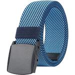 Blaue Stretchgürtel mit Schnalle aus Canvas für Herren Einheitsgröße 