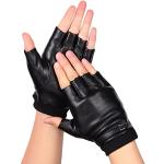 Reduzierte Schwarze Fingerlose Handschuhe & Halbfinger-Handschuhe aus Leder für Herren 
