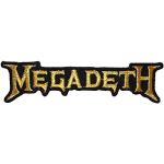 Megadeth Gold Band Logo Heavy Metal Music Embroidered Iron On Applique Patch Aufnäher Besticktes Patch zum Aufbügeln Applique Souvenir Zubehör