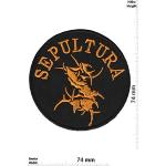 LipaLipaNa Sepultura Gold Metal Band_1 Aufnäher Besticktes Patch zum Aufbügeln Applique