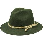 Olivgrüne Unifarbene LIPODO Rollhüte aus Filz 55 für Damen Übergrößen für den für den Herbst 