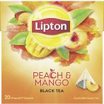 LIPTON - Mango Pfirsich Schwarzer Tee - 6 x 20 Pyramidbeutel (gesamt:120 st)