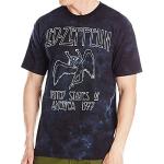 Bunte Batik Kurzärmelige Liquid Blue Led Zeppelin Herrenbandshirts Größe 6 XL 