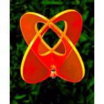 LISA DEKO Gartenstecker zweiteilige Kugel orange - 17 cm mit 75 cm Metallstab - Sonnenfänger/Suncatcher