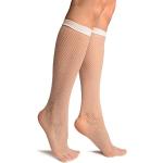 LissKiss White Fishnet Knee High Socks - Wei? Socken, Einheitsgroesse (37-42)