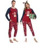 Rote Elegante Pyjamas lang mit Weihnachts-Motiv für Damen Größe S Weihnachten 