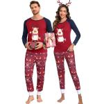 Rote Elegante Pyjamas lang mit Weihnachts-Motiv für Damen Größe XXL Weihnachten 