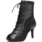 Schwarze Offene Tanzschuhe Standard aus Leder leicht für Damen Größe 41,5 