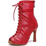 Rote Offene Salsa Schuhe aus Veloursleder leicht für Damen Größe 39 