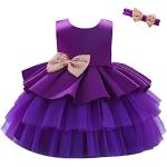 Violette Elegante Ärmellose Kinderfestkleider mit Reißverschluss aus Tüll für Babys für den für den Winter 