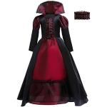 Schwarze Bestickte Maxi Stehkragen Vampir-Kostüme für Kinder Größe 134 