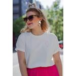 Rosa Emoji Smiley Bio Nachhaltige Print-Shirts aus Baumwolle trocknergeeignet für Damen Größe XS 