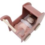 Rosa Nostalgie Puppenwagen aus Holz 