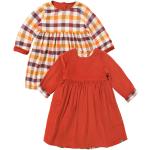 Rote Unifarbene Little Green Radicals Bio Karierte Kinderkleider aus Baumwolle für Mädchen Größe 116 