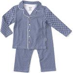 Blaue Karo Little Label Bio Kinderschlafanzüge & Kinderpyjamas aus Jersey maschinenwaschbar für Jungen Größe 170 