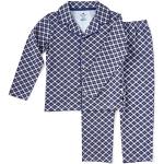 Blaue Karo Little Label Bio Kinderschlafanzüge & Kinderpyjamas aus Jersey maschinenwaschbar für Jungen Größe 170 
