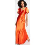 Reduzierte Orange Little Mistress Maxi V-Ausschnitt Sommerkleider mit Reißverschluss für Damen Größe XS für Brautjungfern 